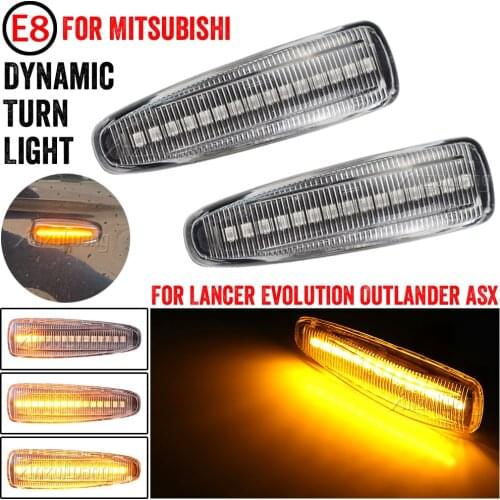 LED Side Fender Dynamic Turn Signal Light Marker Lamp For Mitsubishi Lancer Evolution Evo X Outlander Sport RVR ASX Mirage 2014