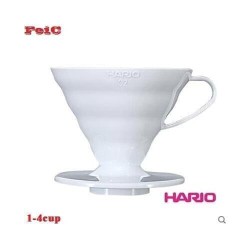 FeiC 1pc 3 colors hario coffee dripper V60 Heat-resistant resin VD-02 1-4cups for barista