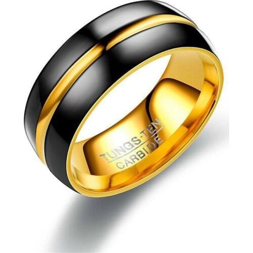 Titanium steel Rings for Men 5MM Thin Gold-color Wedding Rings for Male Jewelry