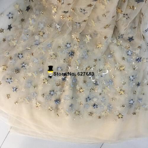 Star sequin fabric mesh embroidery sequin fabric dress fabric of good quality