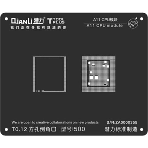 QianLi Black BGA Reballing Stencil For iPhone A7 A8 A9 A10 A11 CPU UP AND DOWN