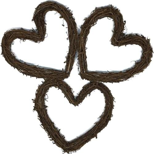 Heart-Shaped Rattan Wreaths DIY Handmade For Flower Shop Door Hanging Floral Wreath Decoration MUMR999