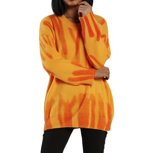 Girls Long Sleeve Knitwear Autumn Ladies Creative Color Matching Round Collar Loose Knitted Tops Casual Base Sweater