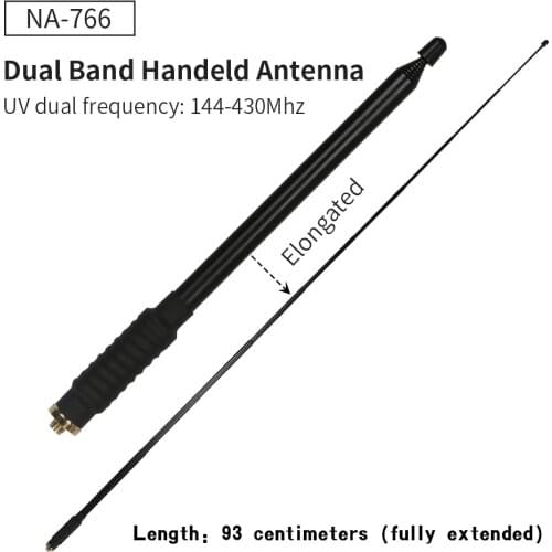 NA-766 SMA Female extended VHF / UHF 144/430Mhz antenna radio portable telescopic antenna