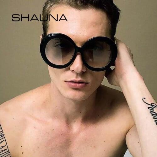 SHAUNA Oversize Round Gradient Sunglasses Women Double Colors Big Frame Shades Men