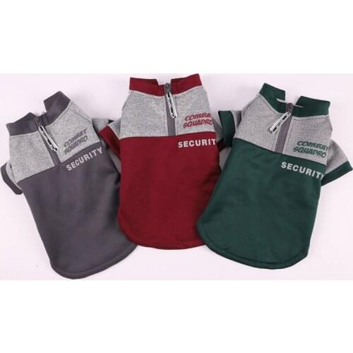 Winter Warm Pet Dog Clothes Zip Design Pet Letter Sweatshirt Dog Hoodie Jacket Cat Clothing Chihuahua French Bulldog Apparel