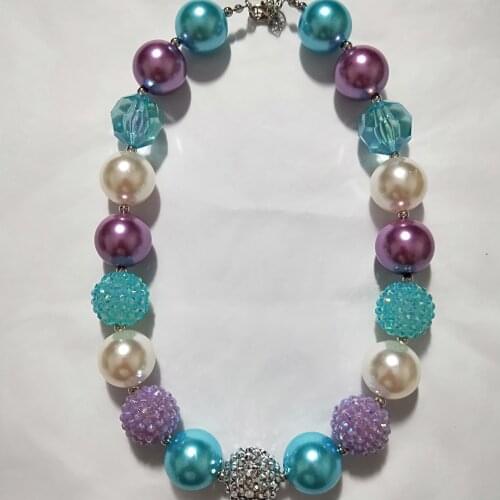 #1New Style Girls Love Chunky Bead Necklace Color Factory Direct Sell Kids Bubblegum Necklace Birthday Gift Jewelry For Children