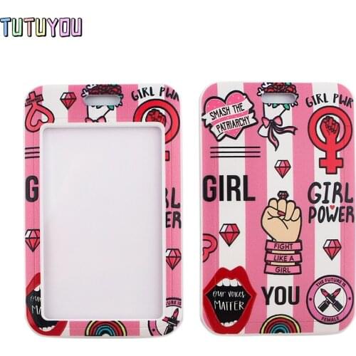 1pc PC2686 Pink Girl Power Feminist Neck Strap Lanyard For Keys ID Card Phone Straps Badge Holder DIY Hang Rope Lariat Lanyard