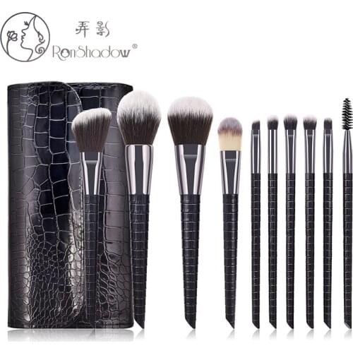 10pcs Crocodile Makeup Brushes Set Eyeshadow Foundation Powder Eyebrow Blush Brush Cosmetics Beauty Make Up Kit Tool Maquiagem