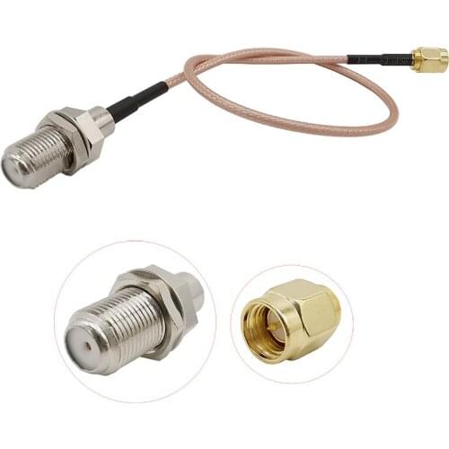 2pcs SMA Male to F Female RF Connecting Line RG316 Jumper 15cm Coaxial Cable FPV Antenna Cable SMA Male to F Female Adapter