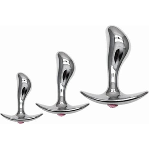 3 Pcs/Set Of Metal Ship Anchor Seat Analplug Butt Masturbation G Spot Dilator With Drill Thumb Butt Plug Massager Toys For Adult