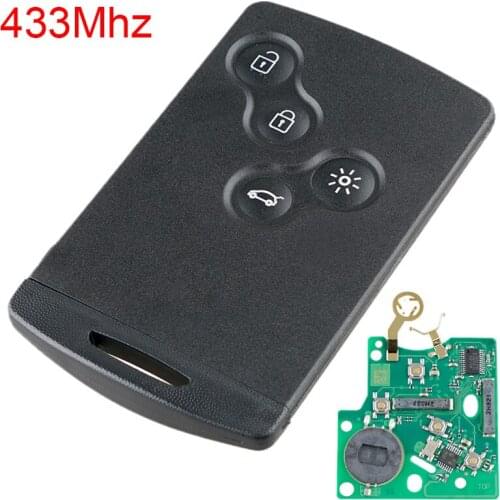 433Mhz 4 Buttons Remote Car Key Fob Replacement with PCF7952 Chip FSK System Fits for Koleos Renault Megane Scenic Laguna Clio