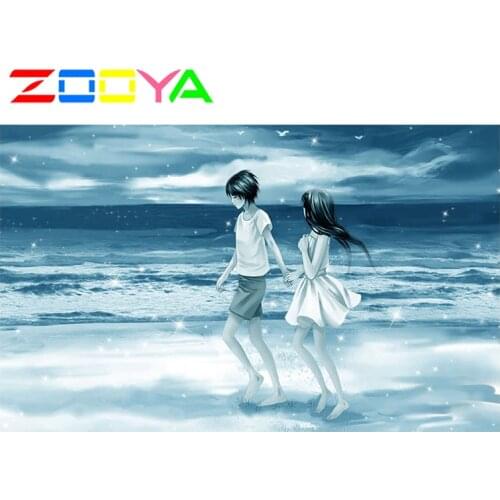 The Sea Girl And Boy 5D Diy Diamond Painting Craft Accessories Cross-Stitch Thorn To Draw Needlework Diamond Embroidery Art H805