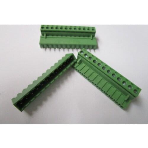 80 Pcs Close Straight 12 pin/way Pitch 5.08mm Screw Terminal Block Connector Green Color Pluggable Type With Straight pin