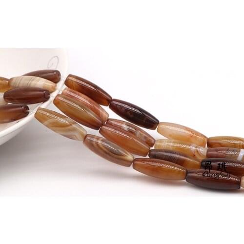 New Arrival 10x30mm Geniune Coffee Agates Loose Beads Natural Stone Beads For Jewelry Making Charm Bracelet Necklace Accessory