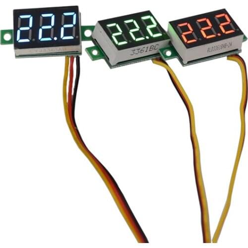 Mini Digital Voltmeter Voltage Tester Meter 0.36 Inch 0V-100V LED Screen Electronic Parts Accessories Digital Voltmeter 6V 12V