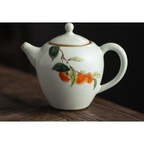 Jingdezhen Ru Kiln Teapot Antique Opening Ru Porcelain Zen Ceramic Kung Fu Tea pot