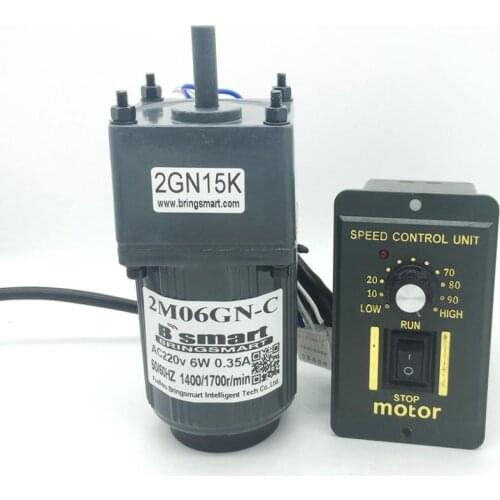 2M06GN-C electric 6w ac motor reversible adjust speed 220V low rpm high torque ac motor with speed controller