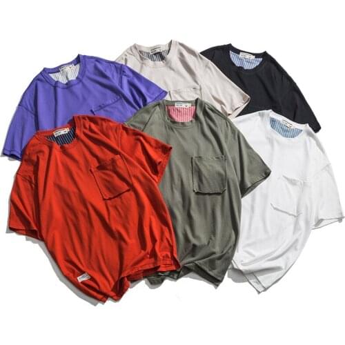 Hip Hop Streetwear T-shirts Men Harajuku Loose Short Sleeve O-Neck 2019 Summer tshirts Cotton Tops Tees Male Casual A660