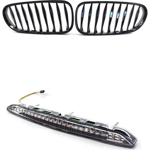 Glossing Black Front Grille&3rd Brake Stop Light White Fit for BMW Z4 E85 03-08