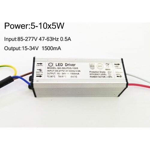 DC 6-40V 10W 20W 30W 50W 600MA 900MA 1500MA Power Supply Floodlight LED Driver Light Transformer IP67 Waterproof Adapter