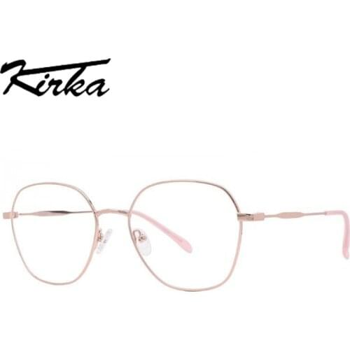 Kirka Women Metal Reading Glasses Frame Female Stainless Steel Optical Eyeglasses Frame Eyewear Office Lady and Teacher Style