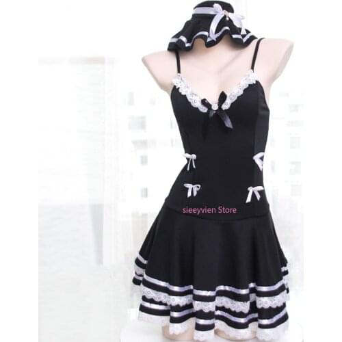 Lace Sexy Lingerie for Women Maid Temptation Cute Evil Demon Backless DressSexy Anime Cosplay Costumes sexy christmas costumes