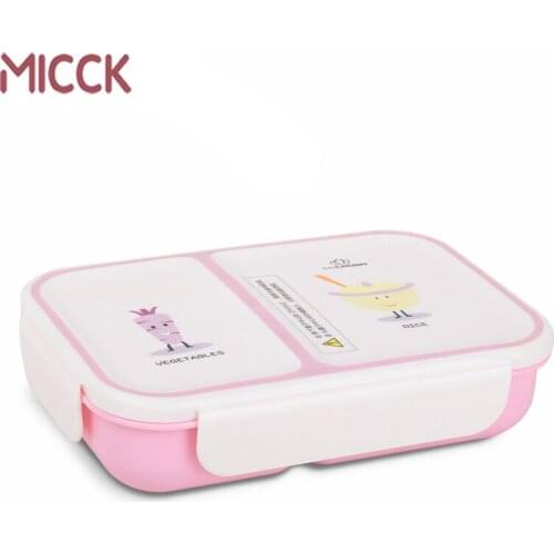 MICCK Lunch box for Kids cute cartoon Healthy eco-friendly bento box Portable Food Storage containers Picnic School Microwavable