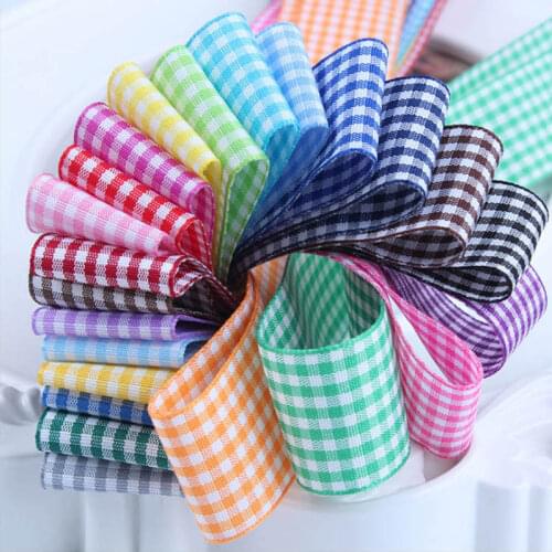Gingham Ribbon High Quality DIY Handmade 6 9 16 25 38 MM 1/4" 3/8" 5/8" 1" 1-1/2 Inch