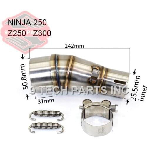 Motorcycle Exhaust middle pipe stainless steel Muffler link pipe middle section adapter for kawasaki Ninja 250 250R Z250 Z300