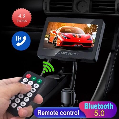 JINSERTA Bluetooth 5.0 Handsfree MP5 Multimedia MP4 Video Player FM transmitter Car MP3 Lossless Music TF Card U disk Player