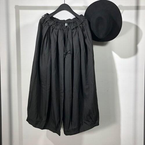 Owen Seak Men Casual Cross Pants Skirt High Street Wear Ankle Length Pants Mens Clothing Sweatpants Spring Harem Black Pants