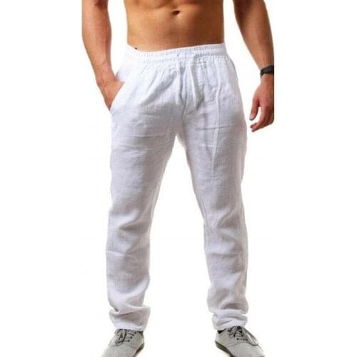 Men pants joggers Summer Casual Men jogger Leisure Hip-hop Breathable Cotton Hemp Leisure Sports Pants Gyms Jogger Track Pants