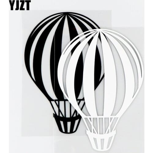 YJZT 11×15.6CM Vinyl Decal Uncomplicated Hot Air Balloon Funny Car Stickers Black / Silver 10A-0551
