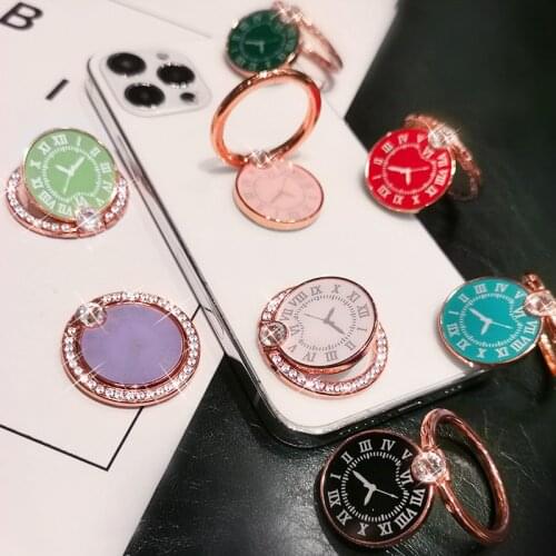 Cheap diamond-encrusted dial phone holder for all phones multi-color ring holderFinger stand Dial decoration 360 Rotation Univer