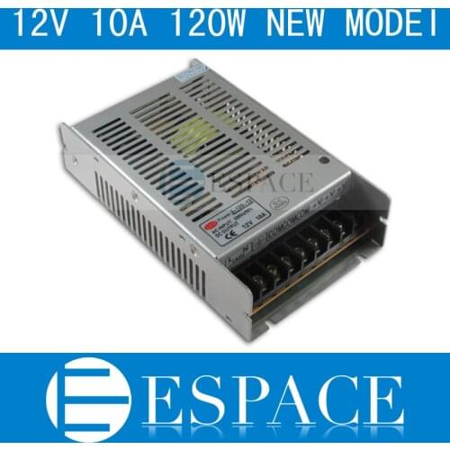 New model 12V 10A 120W Switching Power Supply Driver for LED Strip AC 100-240V Input to DC 12V free shipping