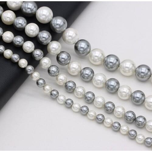 New Style Section Shell Bead Mix-Color Round Loose Beads Charms For Jewelry Making DIY Necklace Bracelet Earrings Ring Accessory