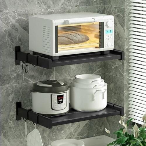 Shelf for Microwave Oven Space Aluminum Storage Rack Bath Shelf Kitchen Tableware Wall Bracket for Microwave Home Shelf