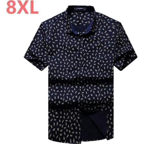 10XL 8XL Men 6XL 4X Casual Shirt Summer European Style New High Quality Fashion Floral Printed Short Sleeve Business Male Shirts