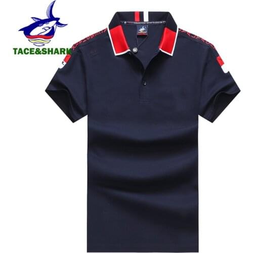 TACE&SHARK High Quality Brand Fashion Men Polo Shirt Business Casual Solid Color Camisa Masculina Short Sleeve Polos Shirt Homme