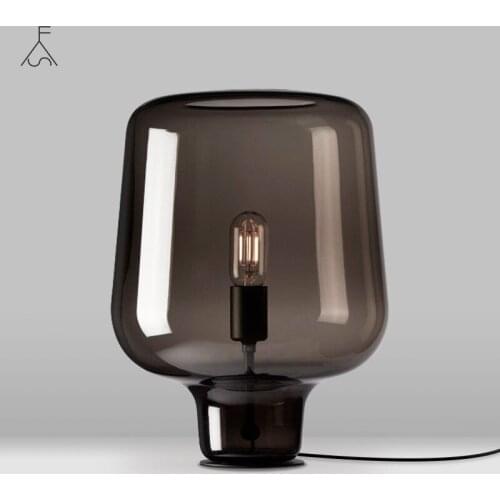 Nordic Post-modern Designer Gray Glass Table Lamp Creative Simple Romantic Led Desk Light Bedroom Lamp Bedside Studio Home Decor