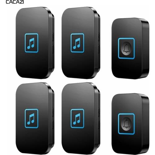 Intelligent Wireless Doorbell Waterproof 2 Button 4 Receiver US EU UK AU Plug LED Light Home Door Bell Calling Chime 300M Remote