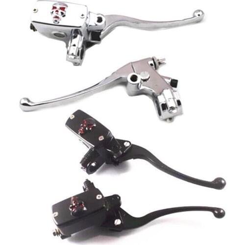 Universal 7/8" 22mm Skull Hydraulic Handlebar Brake Clutch Master Cylinder Levers Motorcycle For Honda Yamaha Suzuki Kawasaki