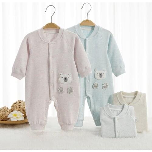 Spring Autumn Newborn Baby Boy Girl Rompers Jumpsuit Solid Baby Long Sleeve Overall Infant Clothing Outfit