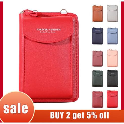 Wallet women Diagonal PU multifunctional mobile phone clutch bag Ladies purse large capacity travel card holder passport cover