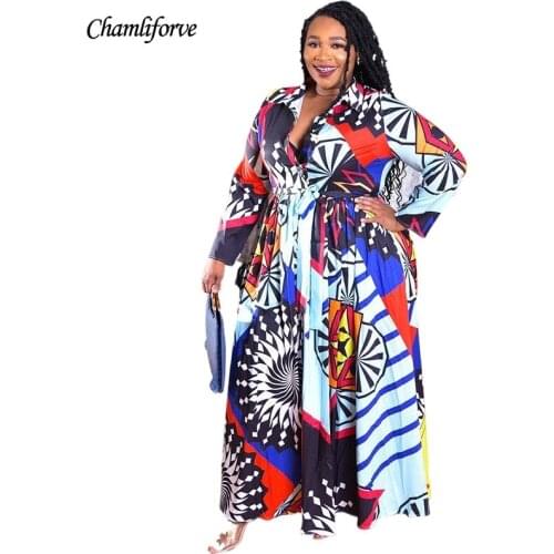 XL- 5XL Plus Size Women Dress 2021 Spring Womens Clothing Print Long Dress Maxi Dresses Large Size Vestidos African Dress Women