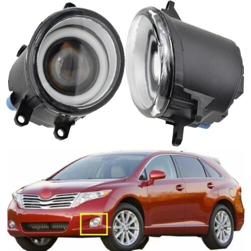 2PCS For Toyota Venza 2009 2010 2011 2012 Car 30W LED Fog Light Angel Eye DRL Daytime Running Lamp 3000LM White H11 12V