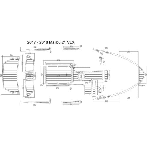 2017 - 2018 Malibu 21 VLX Swim Step & Cockpit Pad Boat EVA Teak Decking 1/4" 6mm