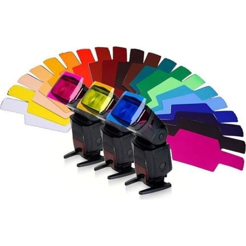 2021 HOT 20PCS Colour Filter for Camera Top Flash Fittings Universal Flash Gels Lighting Filter for Camera Flash Light