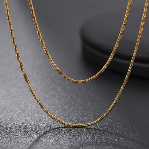 2021 Fashion Round Snake Chain Necklace for Women Dainty Layered Necklace Stainless Steel Jewelry